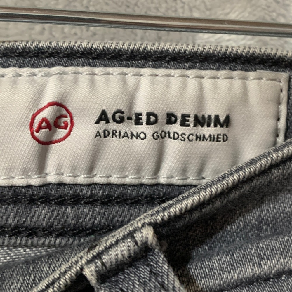 Adriano Goldschmied AG ED The Everett Slim Straight Grey Jeans 30x32.5 Mens - Picture 9 of 16